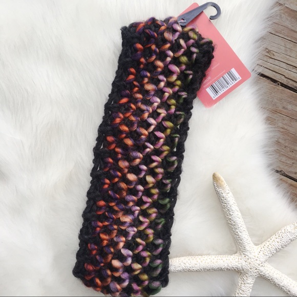 MM BOUTIQUE Chunky Cable Knit Headband Grey/Green OS - Picture 3 of 4